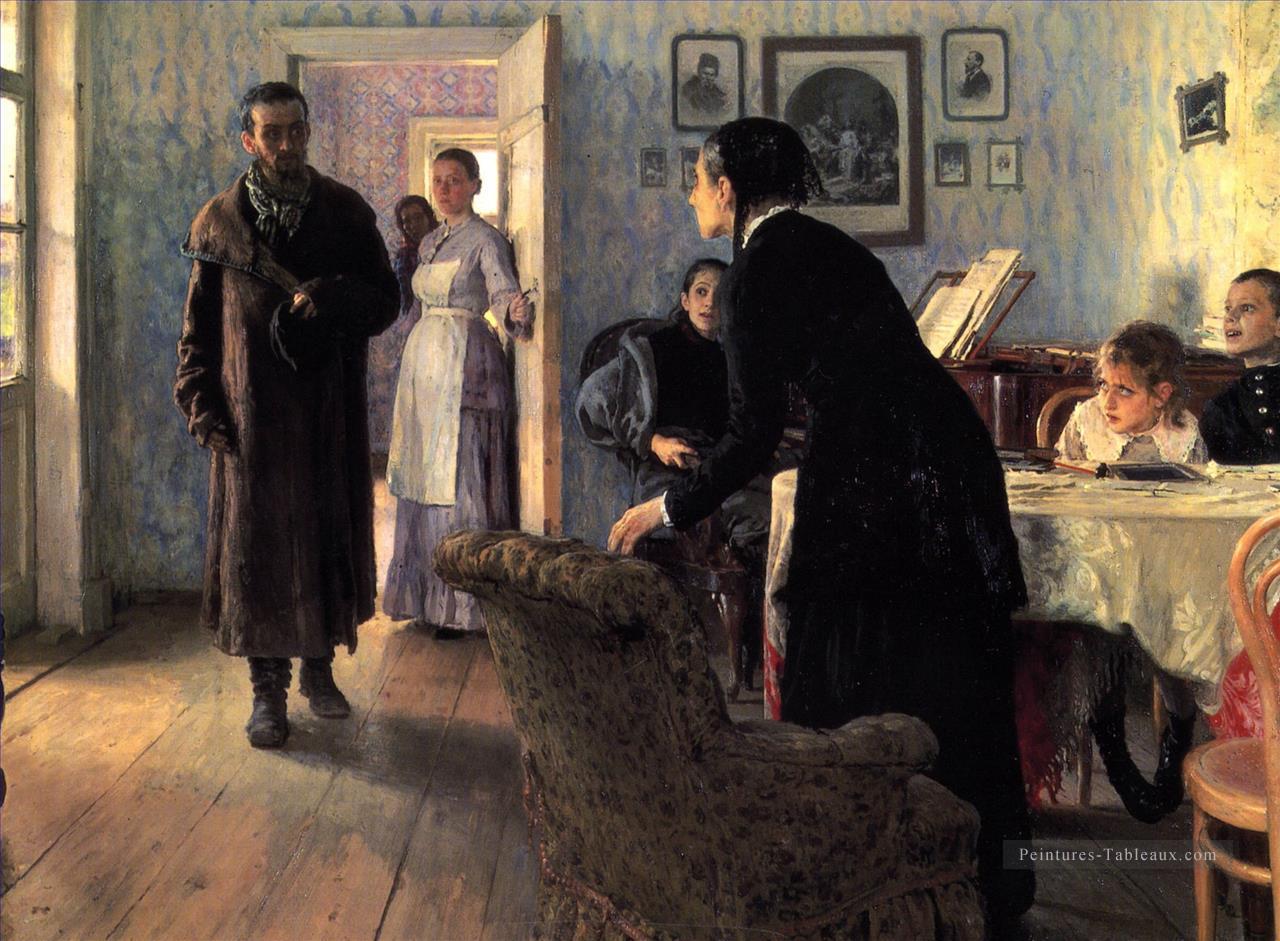 Visiteurs inattendus russe réalisme Ilya Repin Peintures à l'huile